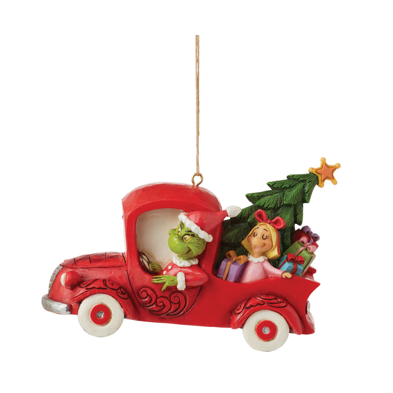Der Grinch im roten Truck (Ornament zum Hängen)