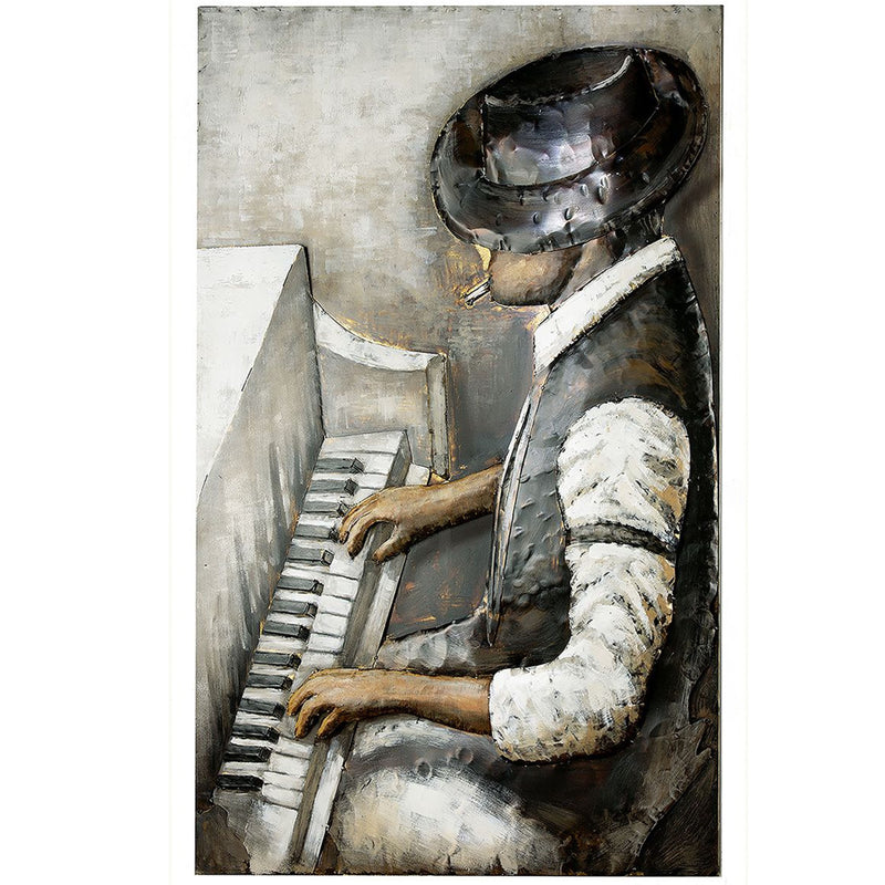 Metall Bild "Klavierspieler"