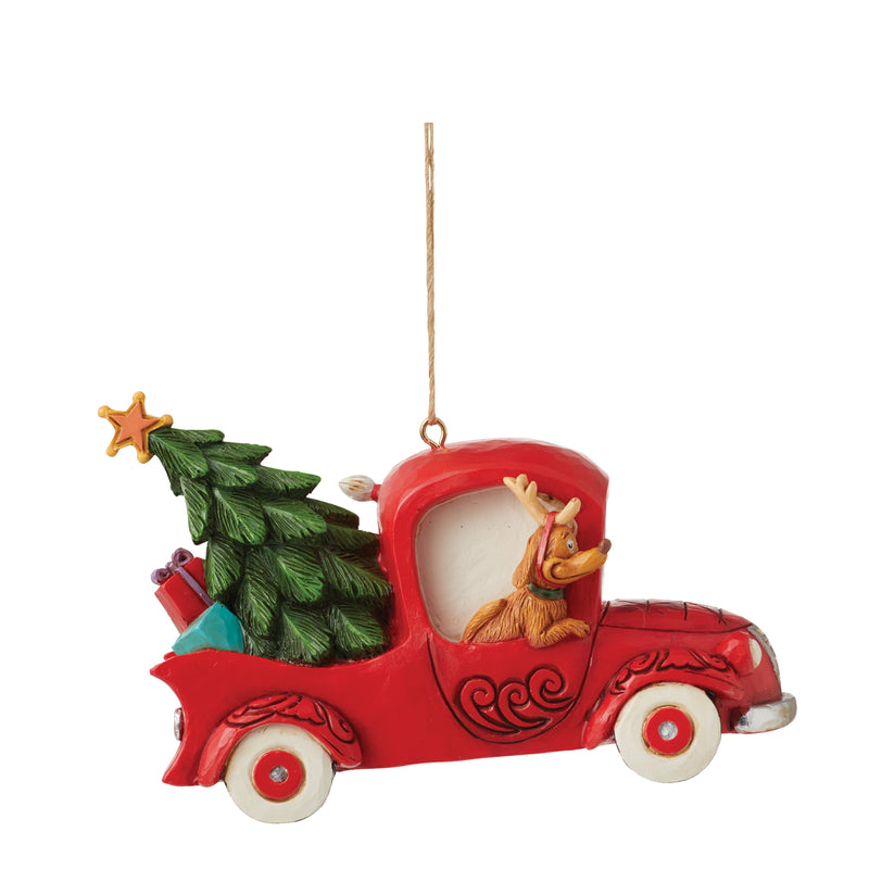 Der Grinch im roten Truck (Ornament zum Hängen)