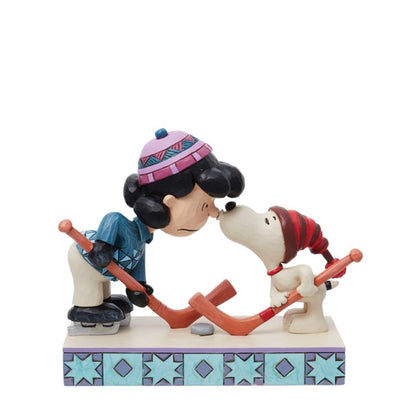 Snoopy und Lucy spielen Eishockey