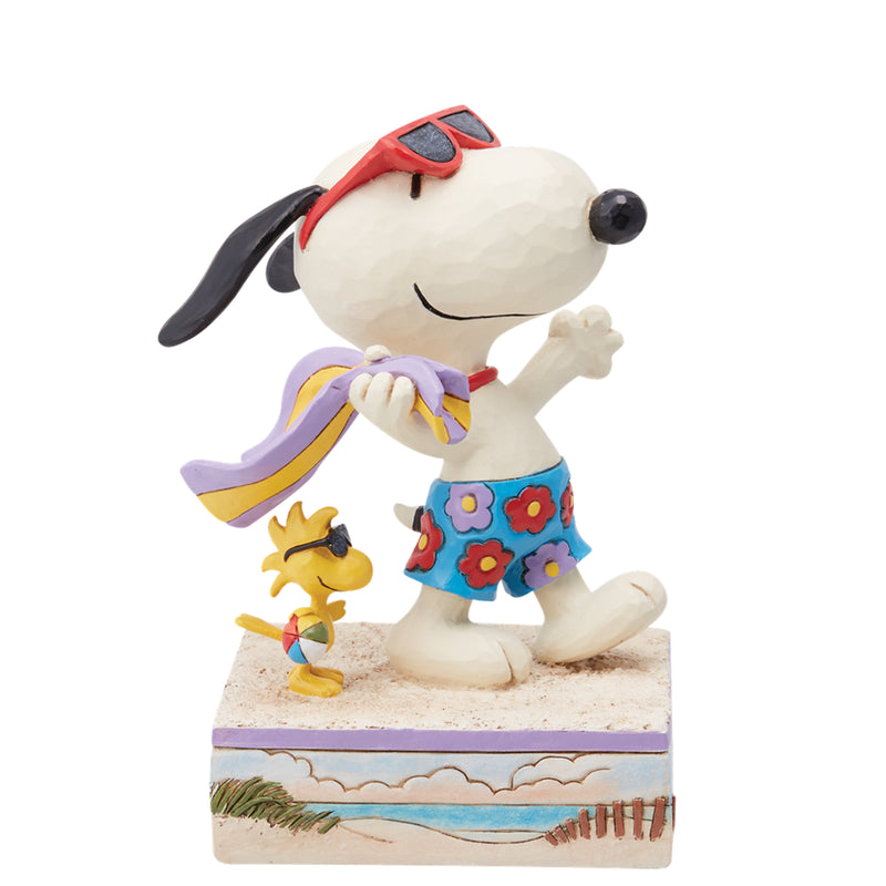 Snoopy und Woodstock am Strand