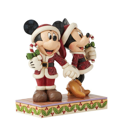 Mickey und Minnie Mouse in Santa Kostümen