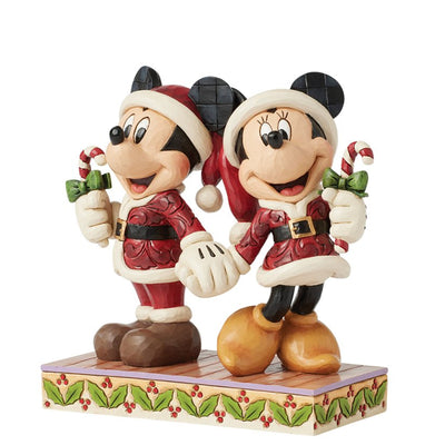 Mickey und Minnie Mouse in Santa Kostümen