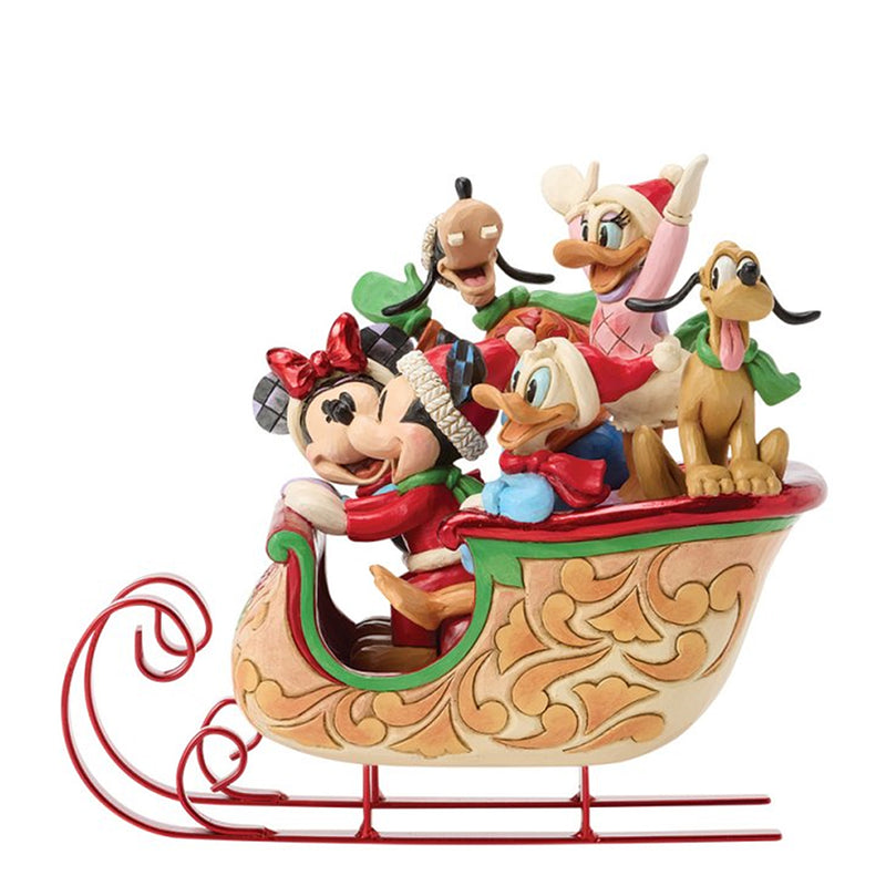 Ein Schlittten voller Freu(n)de - Mickey Mouse, Minnie Mouse, Donald Duck, Daisy, Goofy und Pluto Figurine