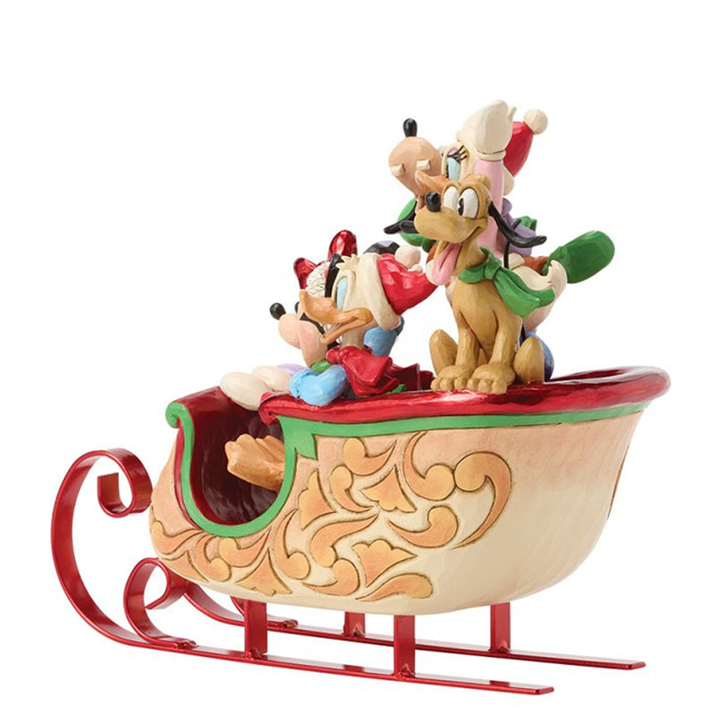Ein Schlittten voller Freu(n)de - Mickey Mouse, Minnie Mouse, Donald Duck, Daisy, Goofy und Pluto Figurine