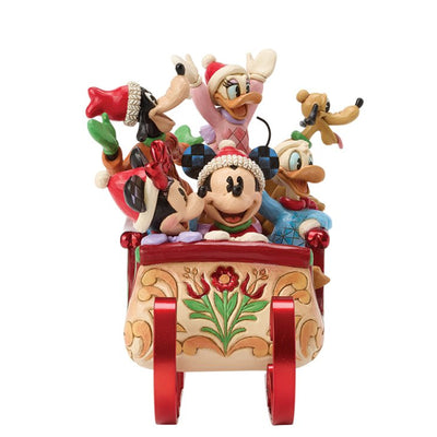 Ein Schlittten voller Freu(n)de - Mickey Mouse, Minnie Mouse, Donald Duck, Daisy, Goofy und Pluto Figurine