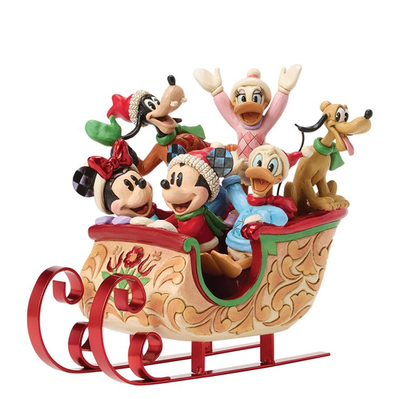 Ein Schlittten voller Freu(n)de - Mickey Mouse, Minnie Mouse, Donald Duck, Daisy, Goofy und Pluto Figurine
