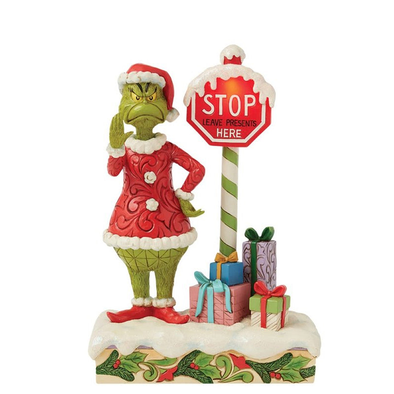 Der Grinch mit STOP-Schild (mit Licht)