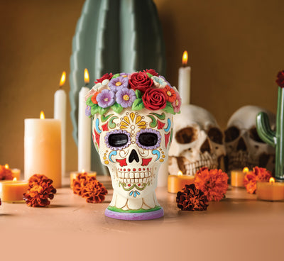 Day of the Dead Sugar Skull with Flower Crown